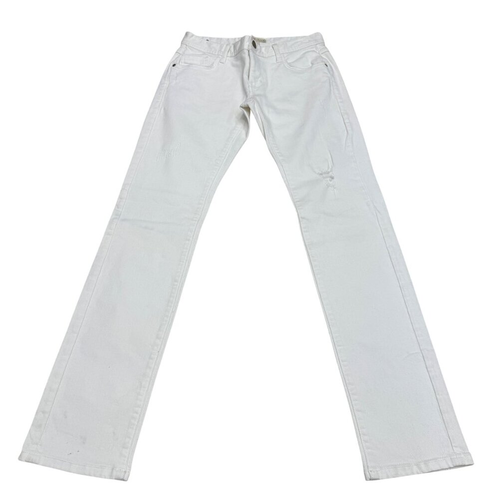 CAbi Jeans Women's White Distressed Denim Pants, Size 2